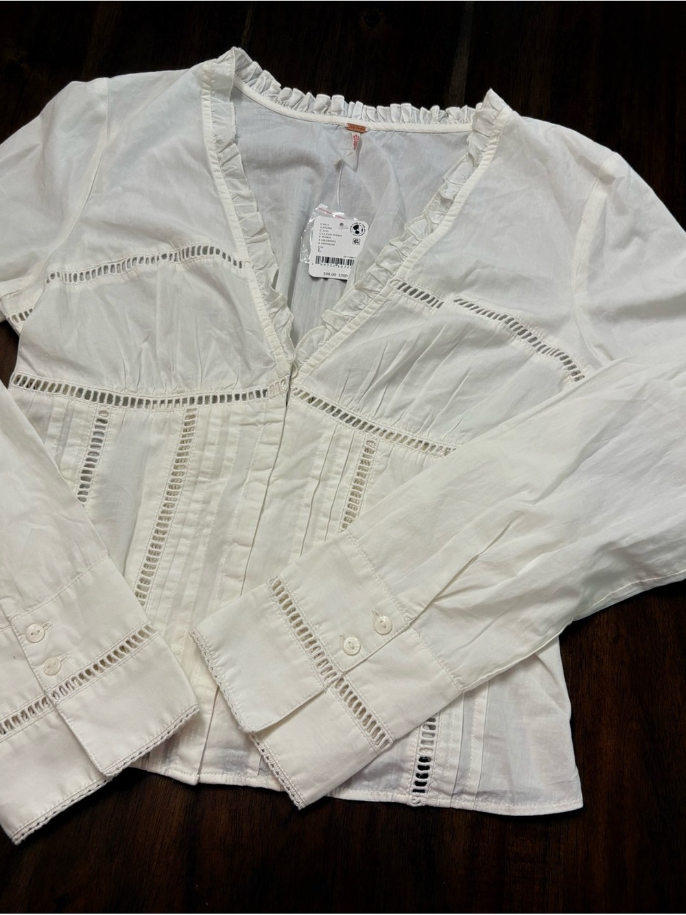 Free People Eyelet Peasant Blouse